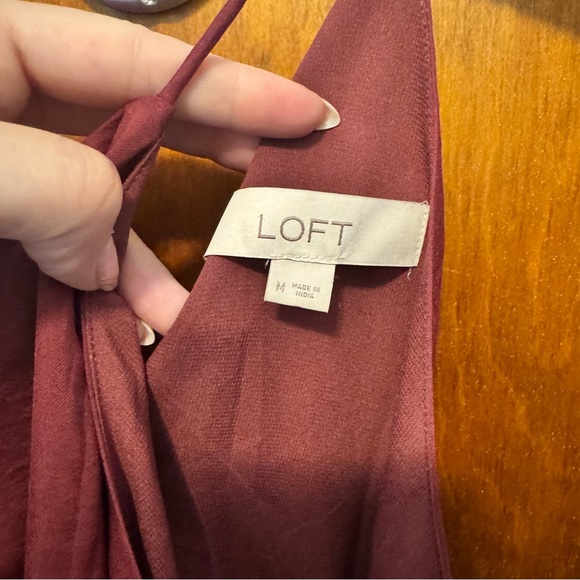 LOFT Asymmetrical Burgundy Dress - Picture 6 of 7